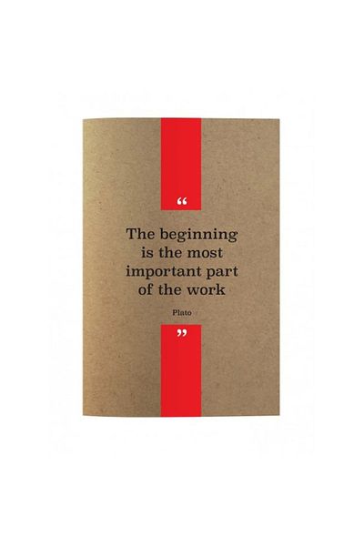 DEFFTER Plato Slim Designed Kraft Quotes A5 Notebook - 30 Yp