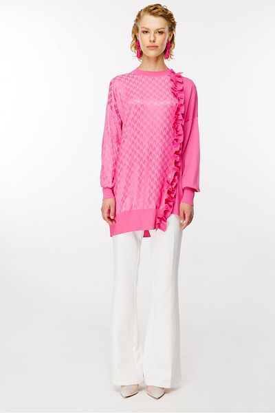 Ghisa Pink Tunic - Knitwear Detailed
