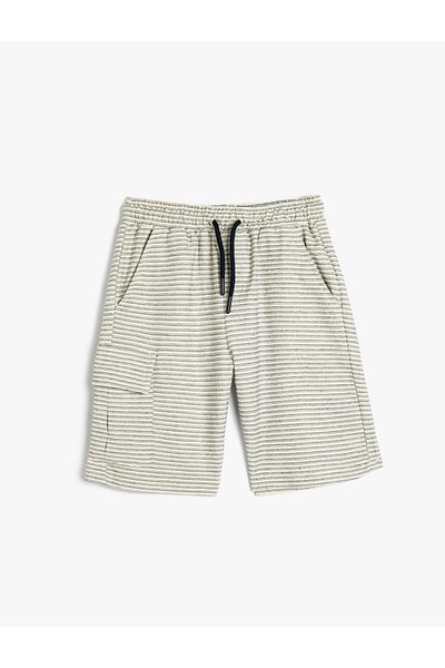 Koton Cotton Waist Tie Shorts - with Cargo Pocket