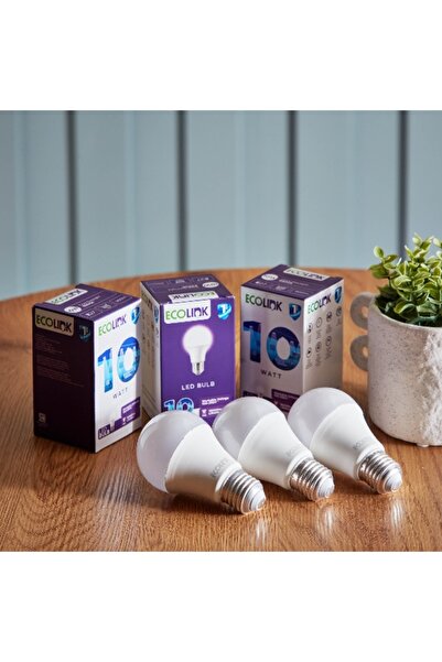 ecolink مجموعة من 3 مصابيح LED نهارية E27 بقوة 10 وات