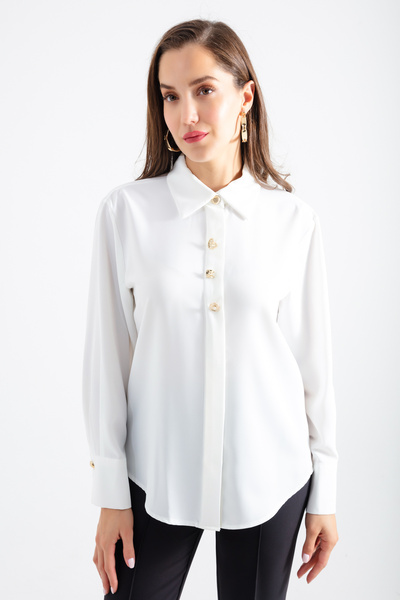 Lafaba Γυναικεία μπλούζα με κουμπιά από λευκόχρυσο