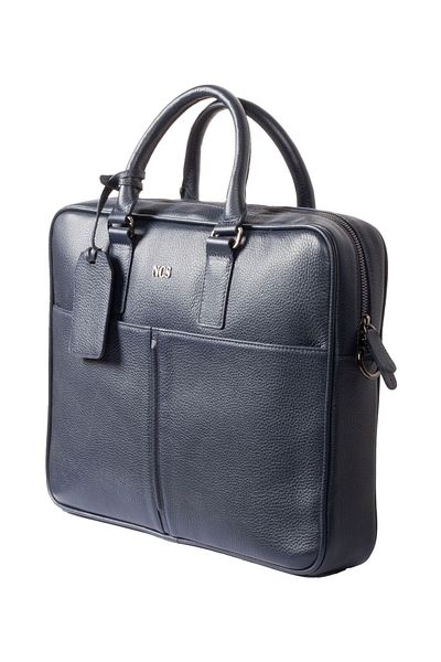 NCS Genuine Calfskin Men's Portfolio - Multi-Compartment Zippered Organizer Ncs Jeans 1886