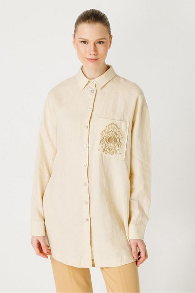 Ghisa Embroidery Detailed Tunic Beige