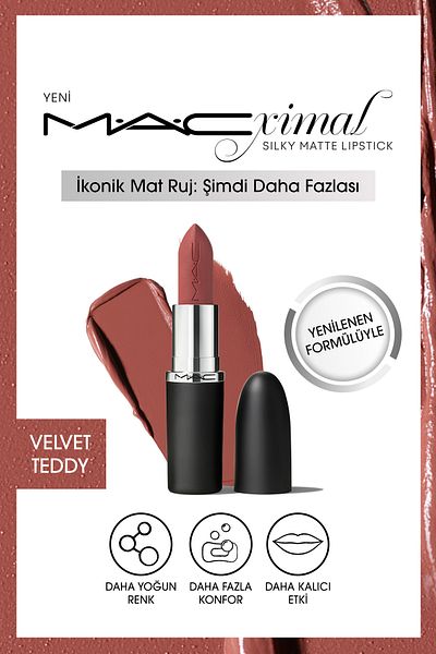 M.A.C High Performance Moisturizing Lipstick that Looks Flawless All Day Long - Velvet Teddy