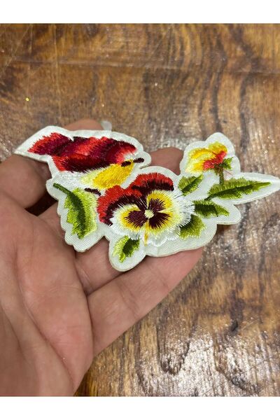 Gönülden Tasarım 10x6 cm Aplicat pentru suport pentru păsări cu flori care se...