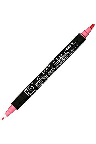 Zig Double Tip Pastel Chalk Marker - 0.5mm and 1.2mm Pink Pen