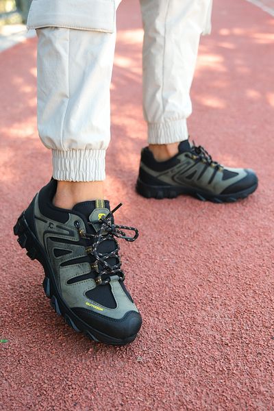 Riccon Khaki Schwarze Unisex Outdoor-Schuhe00121650