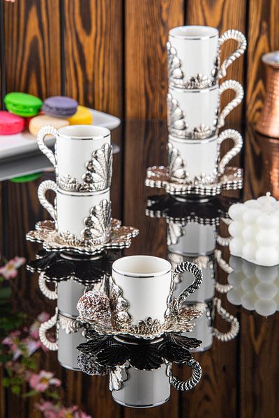 Sena Damla 6-Person Gilded Coffee Set (337-K-Y)