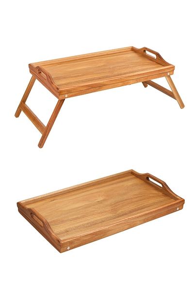 AVANTAGE HOME Mio - Acacia Folding Footed Bed Enjoyment Tray 50 X 30 cm