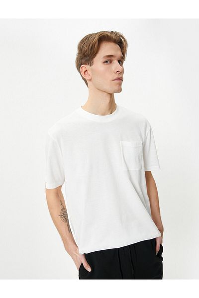 Koton Lightweight Short Sleeve Crew Neck T-Shirt - Single Pocket Detail