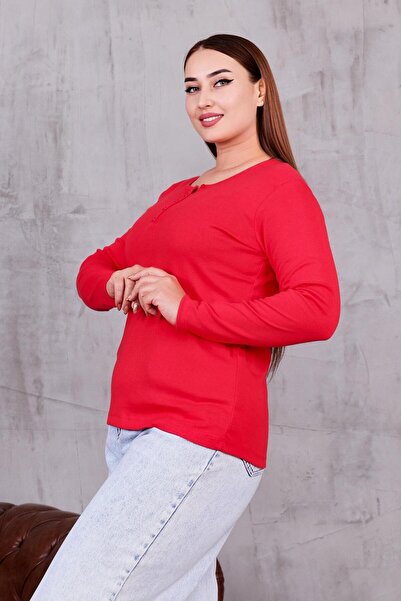 Siyezen Plus Size Cotton Lycra Button up Blouse