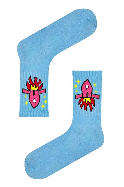 CARNAVAL SOCKS Светлосини тенис чорапи с шарка на ракета
