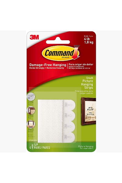 3M 4-Piece Picture Hanging Adhesive Strip Set  Small