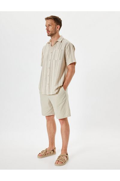 Koton Cotton Short Sleeve Shirt - Pocket Detail