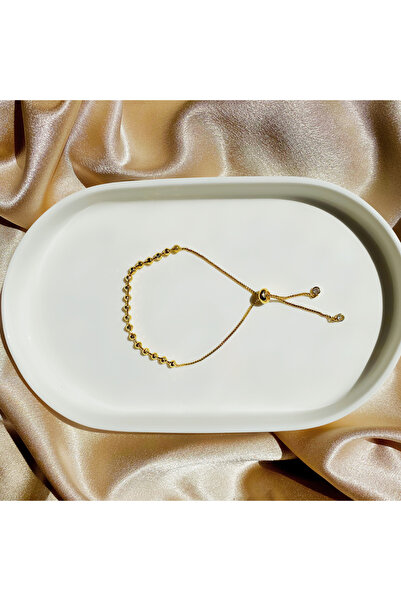 Butik Top Ayarlanabilir Gold Çelik Bileklik