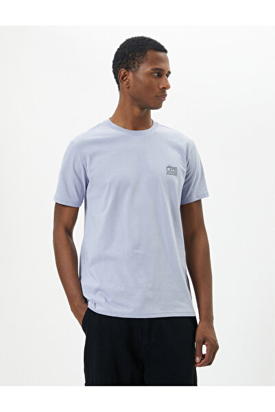 Koton Μίνιμαλ εμπριμέ T-Shirt Slim Fit Crew Neck κοντό μανίκι