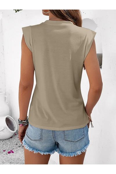 Kokosh moda Γυναικεία μπλούζα από βισκόζη - Μπροστινός λαιμός και λεπτομέρειες στους ώμους