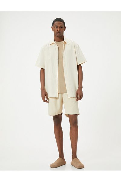 Koton Bermudy Chino Rayon Fabric s šněrováním v pase a detailem kapsy