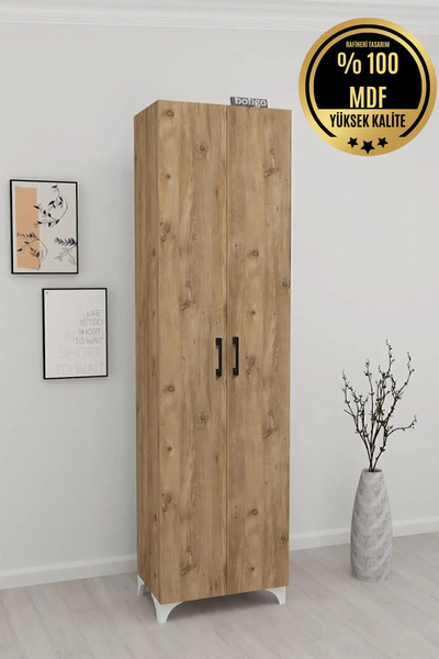rafineritasarım Long Mdf Beyaz 2 Kapaklı Çok Amaçlı Mutfak Dolabı Banyo Dolabı Çok Amaçlı Dolap