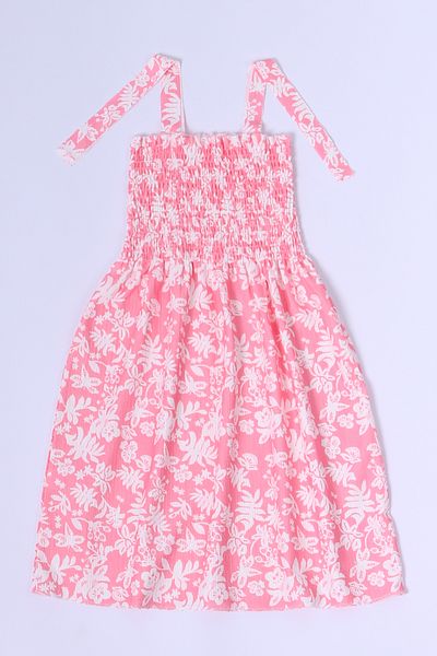 HÇM Flower Patterned Strappy Girl's Dress - B35