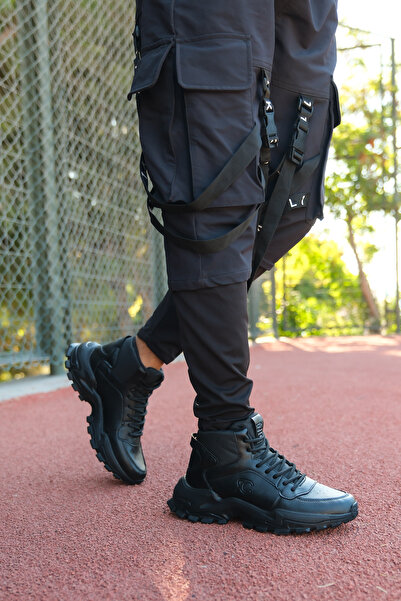 Riccon Unisex Black Sneaker Boots - 0012108