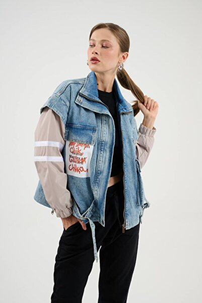 LOVELYSTORE Chika Mix Denim Ceket