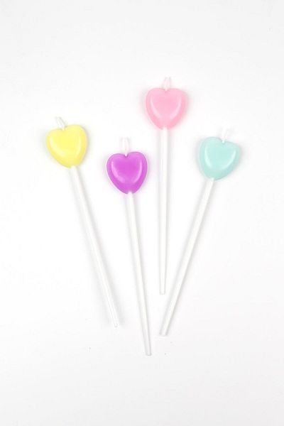 Le Mabelle Multicolored 4-Piece Heart Candle