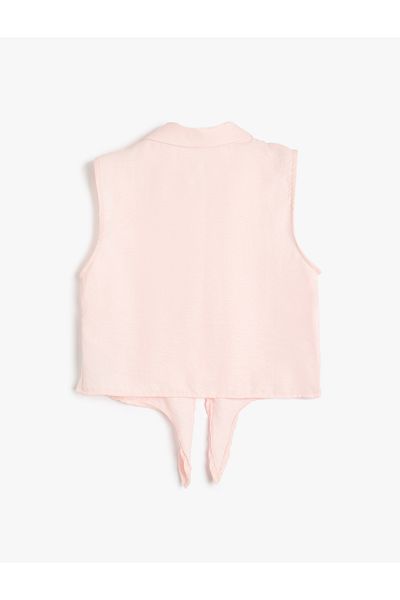 Koton Sleeveless Shirt with Tie Waist - Pocket Detail