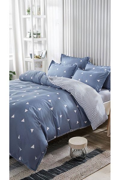 Eponj Home Set cuvertură de pilota Mature Double Triangle Dark CloudBlue