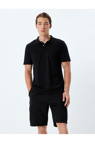 Koton Chino-Shorts aus Baumwolle – Bermuda mit Cargo-Tasche und Spitzenbund