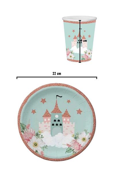 Le Mabelle Σετ πιατέλας 8 τεμαχίων με στάμπα Mint Castle