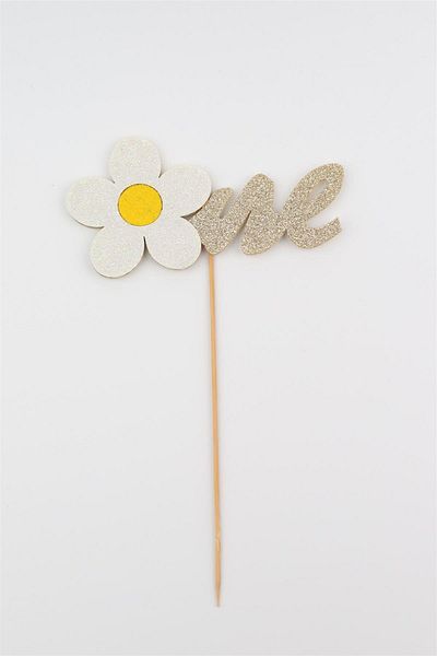 Le Mabelle Gold One Daisy Cake Decoration