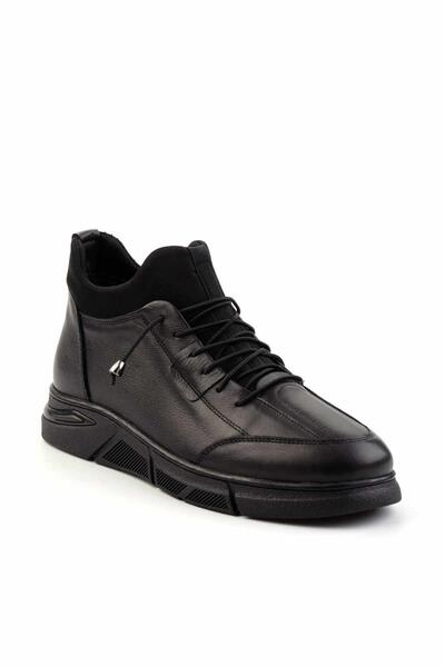 Bambi Siyah Hakiki Deri Erkek Bot & Bootie E02733092503