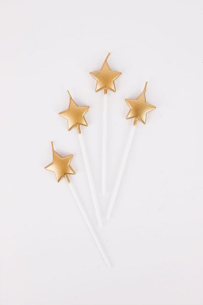 Le Mabelle Gold 4-Piece Star Candle