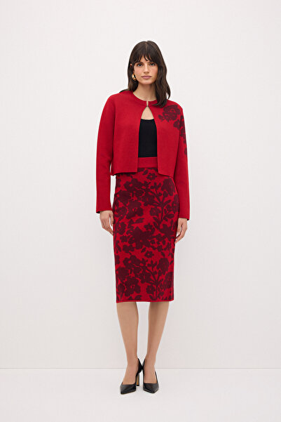 adL Desenli Triko Etek