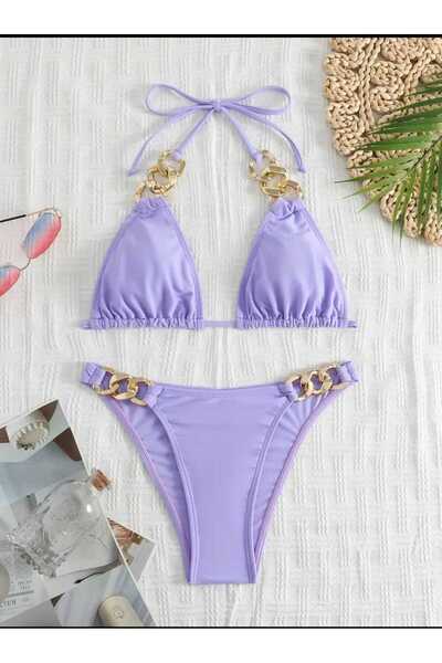 ŞAHPERA BUTİK Fashionable Bikini Set with Thick Chain