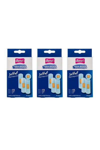 Benri Transparent Band-Aid 20Pcs X 3Pcs