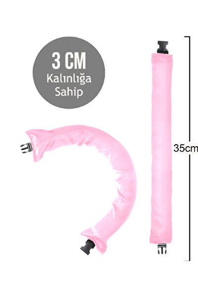 Deko Dekor Pudra Pembe Saten Saç Şekillendirici Saten Saç Sosisi Saten Saç Bigudi Isısız Saç Bandı