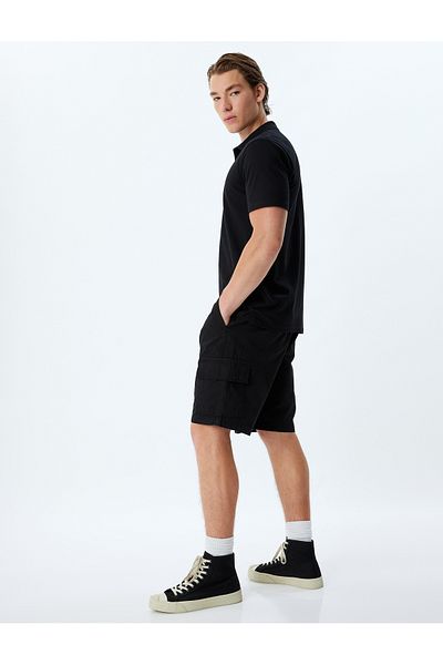 Koton Chino-Shorts aus Baumwolle – Bermuda mit Cargo-Tasche und Spitzenbund