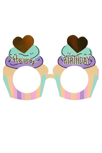 Le Mabelle Πολύχρωμα γυαλιά πάρτι με θέμα Cup Cake 6 τεμαχίων