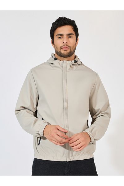 Styli Fully Lined Elasticated Hem Detail Windbreaker Jacket