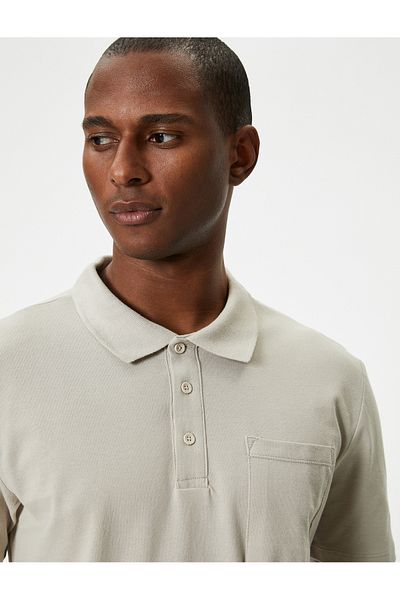 Koton Polo Neck Slim Fit Pocket Detailed Buttoned