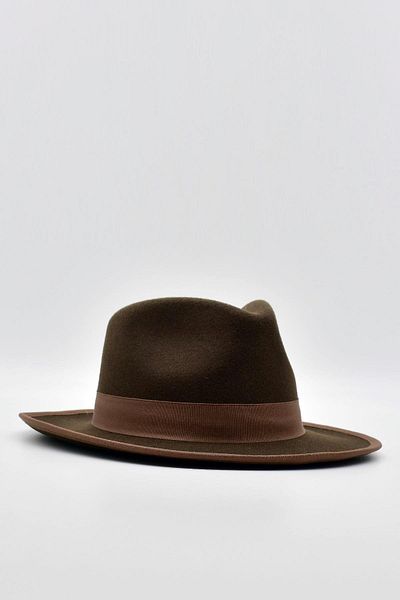 Külah Vintage Men's Fedora Trilby Hat Panama British Trilby Cap Brown