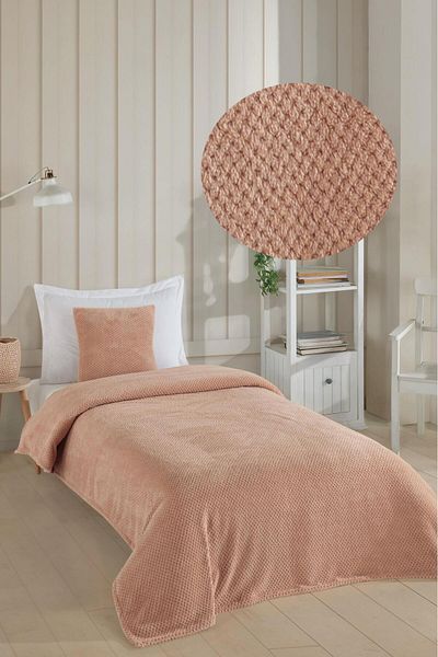 LADYNİL Wellsoft Blanket - Single Bedspread 150X220Cm 1 Piece 45X45Cm Throw Pillow Cover