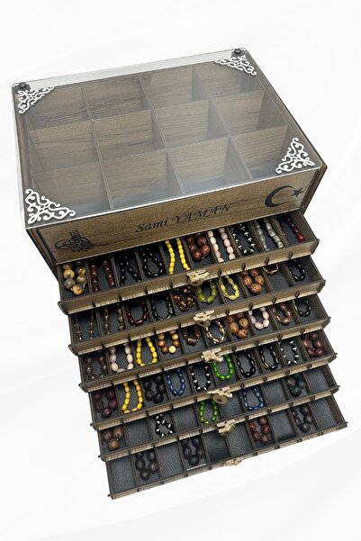 Yaman Hediyelik Kişiye Özel İsimli Tesbih ve Saat Koleksiyon Kutusu – 60 Tesb...