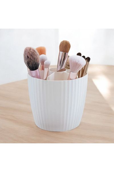 Nesto Home Fanus Multi-Purpose Organizer with Lid 7 Compartments Makeup and Bathroom Organizer
