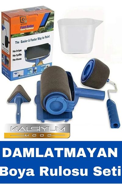 Kalsiyum Mood 5 Pieces Practical Paint Roller - Drip-Free, Leak-Proof and Water Based, for Wall, Garden and Corner