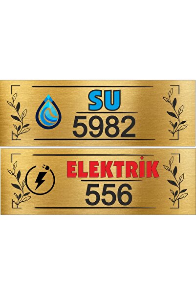 sıradışıhediyem Electricity, Water, Natural Gas Subscriber Numbers Printed Metal Plate Elite Model