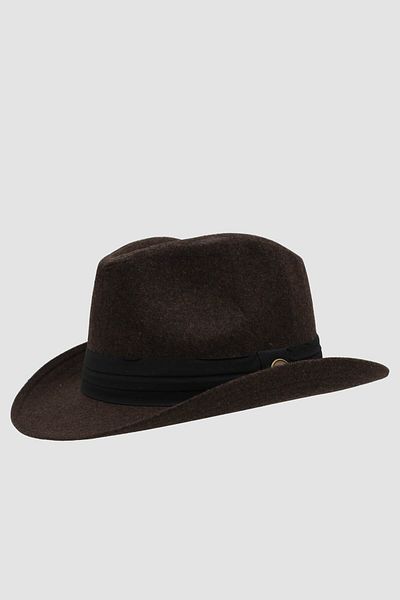 Külah Men's Brown Fedora Cowboy Hat