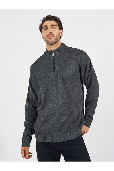 Styli Relaxed Fit Quarter Zip Up Lightweight Sweater